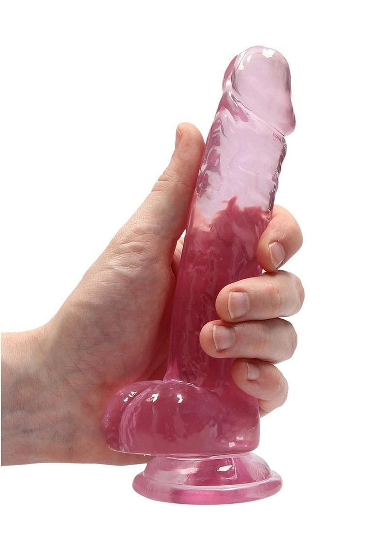 Realrock Crystal Clear Dildo with Balls - PhishStones Products