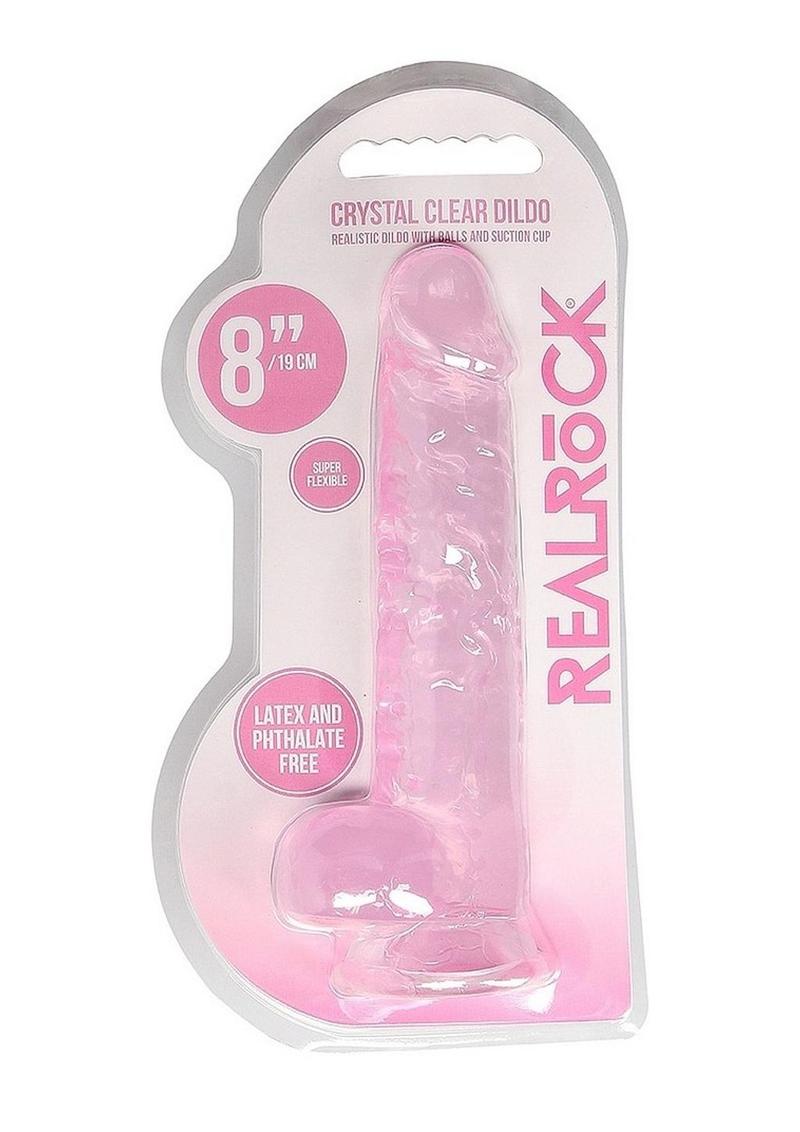 Realrock Crystal Clear Dildo with Balls - PhishStones Products