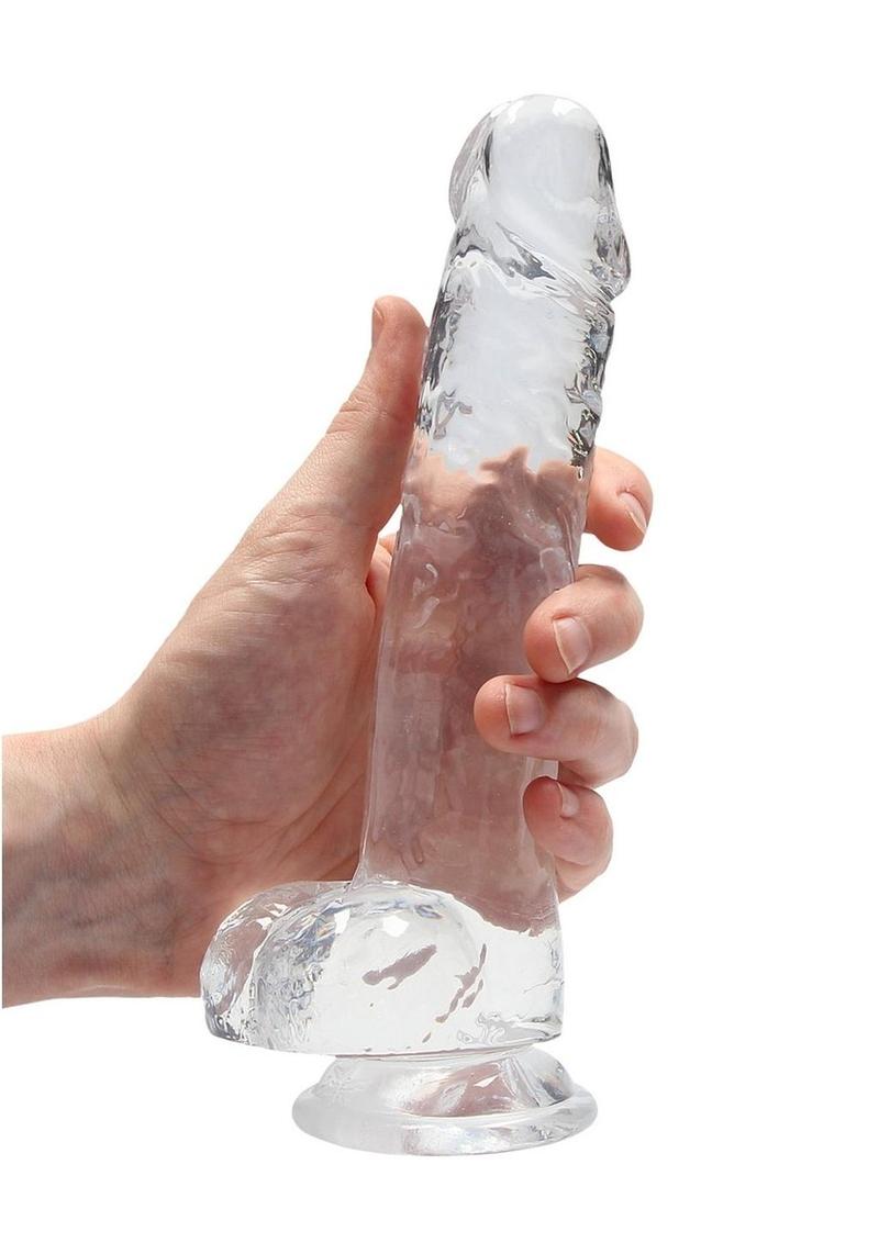 Realrock Crystal Clear Dildo with Balls - PhishStones Products
