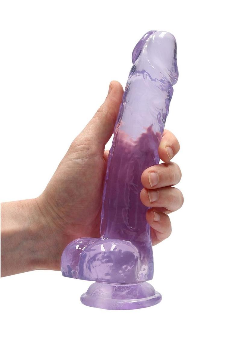 Realrock Crystal Clear Dildo with Balls - PhishStones Products