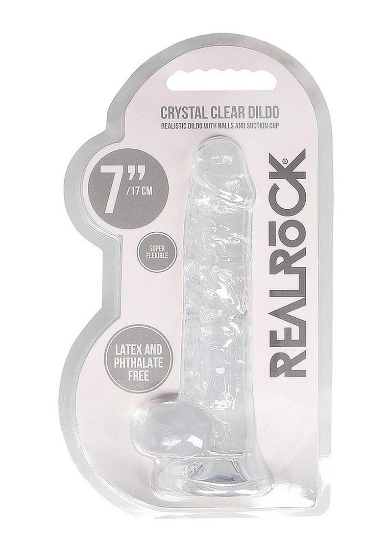 Realrock Crystal Clear Dildo with Balls - PhishStones Products