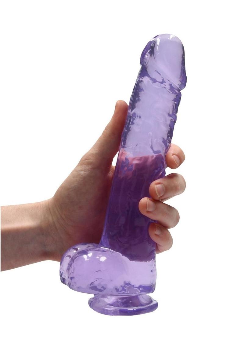 Realrock Crystal Clear Dildo with Balls - PhishStones Products