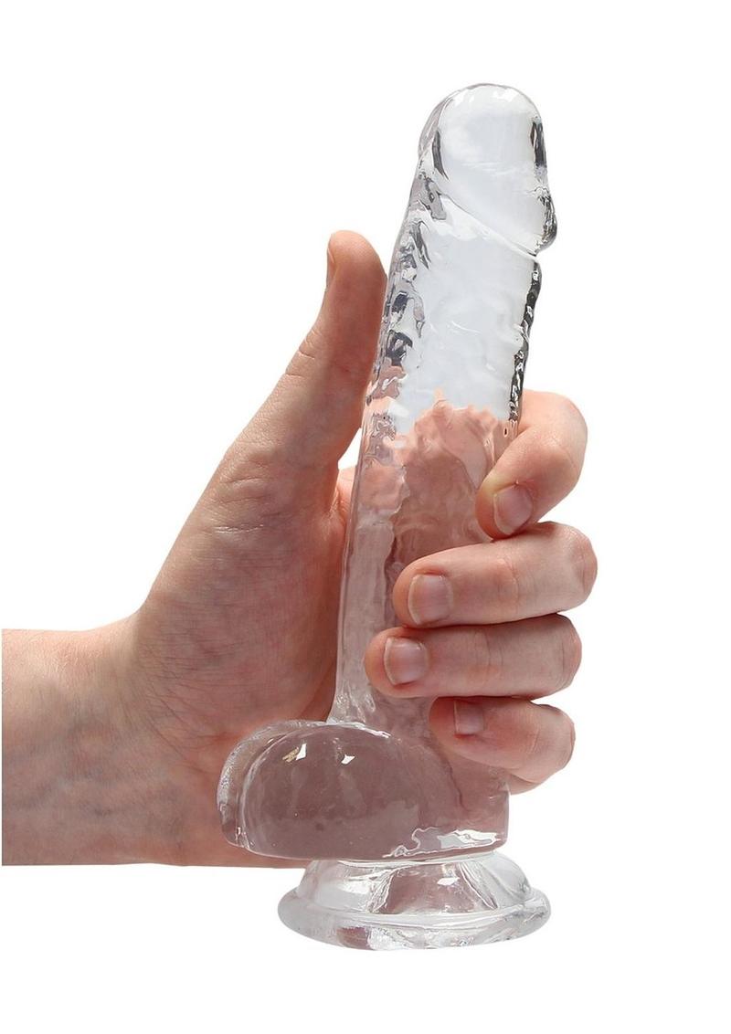 Realrock Crystal Clear Dildo with Balls - PhishStones Products