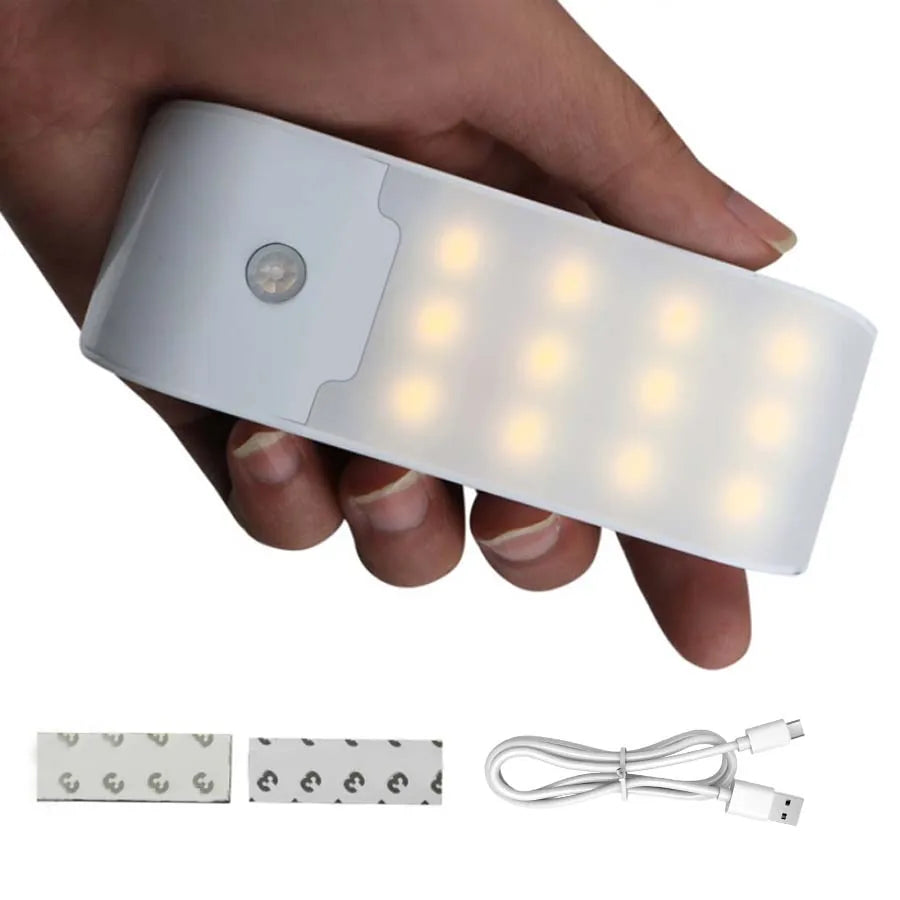 Rechargeable Motion Sensor LED Night Light – Portable Emergency Rectangular Nightlight, 10 cm (3.9 in), 5V - PhishStones Products