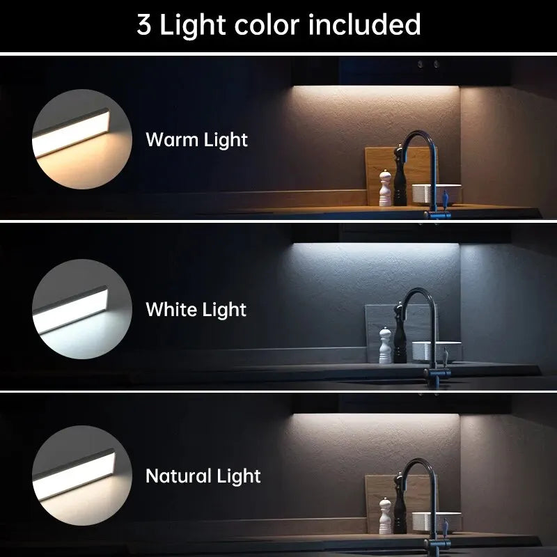 Rechargeable Motion Sensor LED Night Light Rectangle 50cm (19.7 in) Emergency Light - PhishStones Products