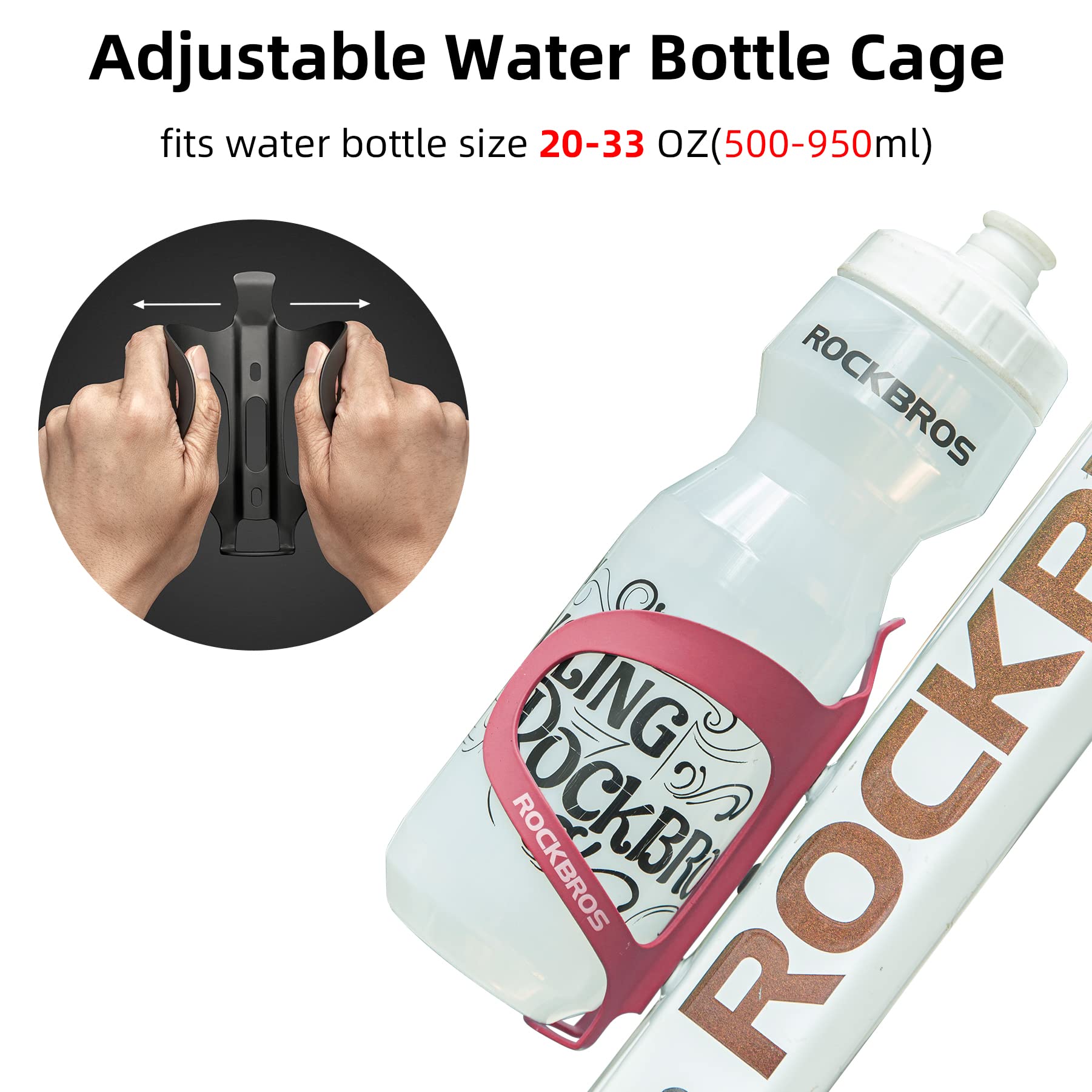ROCKBROS Lightweight Alloy Aluminum Bike Water Bottle Cage - Secure Hold Bicycle Bottle Bracket