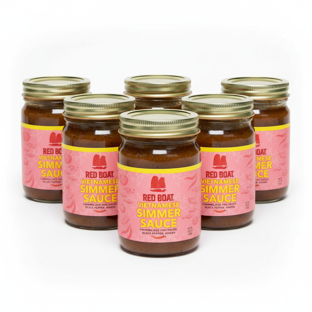 Red Boat Fish Sauce Simmer Sauce, Black Pepper, 12.5 fl oz., Pack of 6