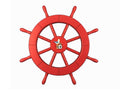 Red Ship Decorative Wheel with Seagull and Lifering 18""