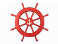 Red Ship Decorative Wheel with Anchor 18""