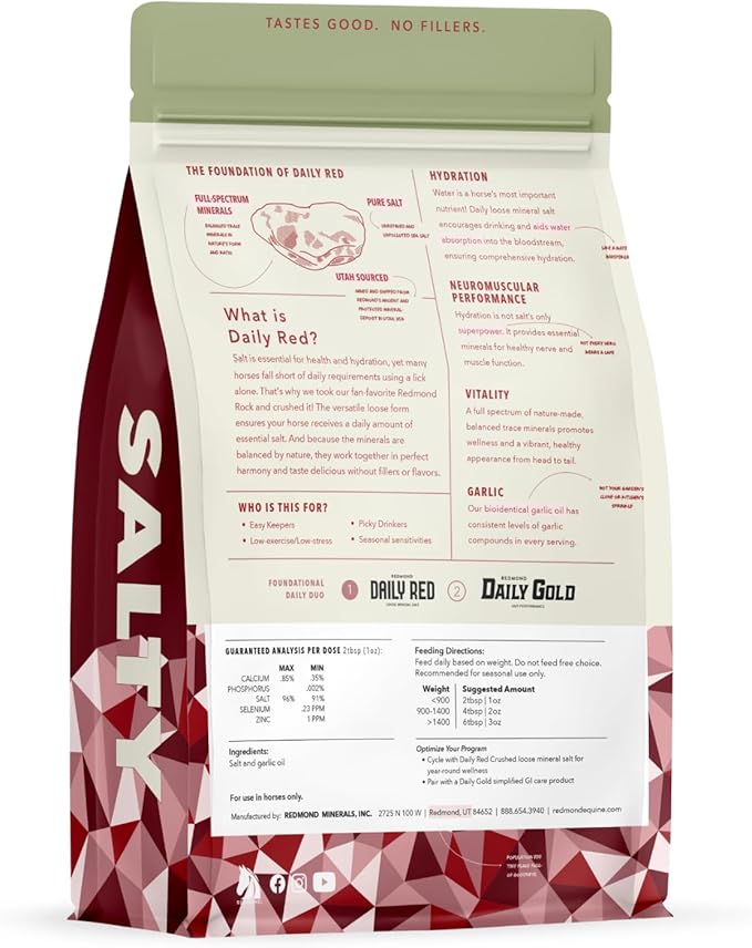 Redmond Daily Red Crushed Garlic | Horse Minerals & Vitamins Supplement | Garlic for Horses - PhishStones Products