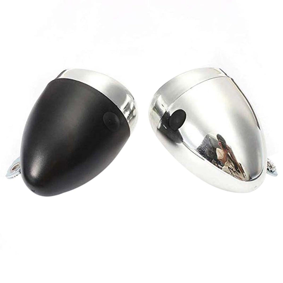 Retro Bicycle Retro Headlight Waterproof Perspective Strong Body Warning Safety Headlight Classical Cool Silver/Black Cycling Bicycle Headlight Retro Front Vintage Bike Light Night Riding Safety Head Lamp