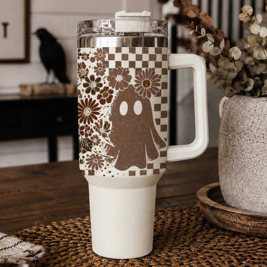 Retro Ghost + Skull 40oz