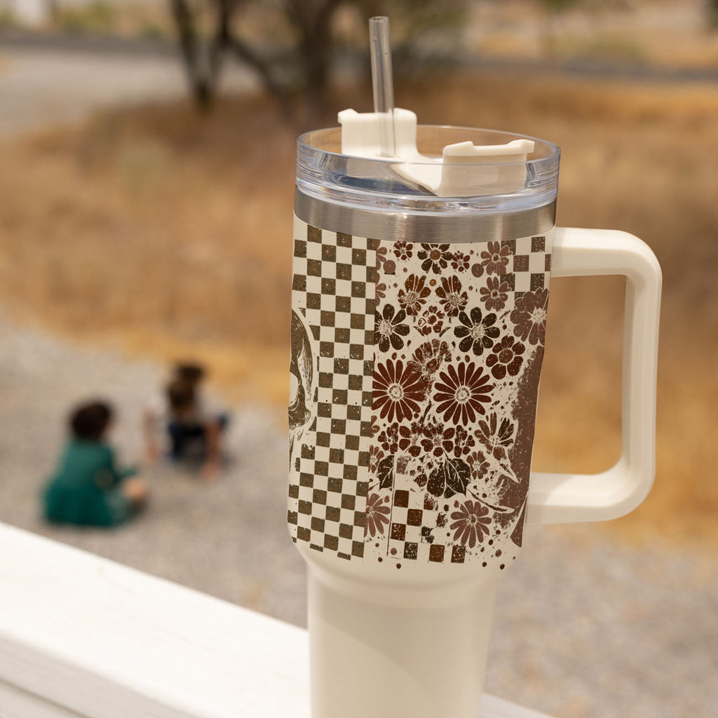 Retro Ghost + Skull 40oz