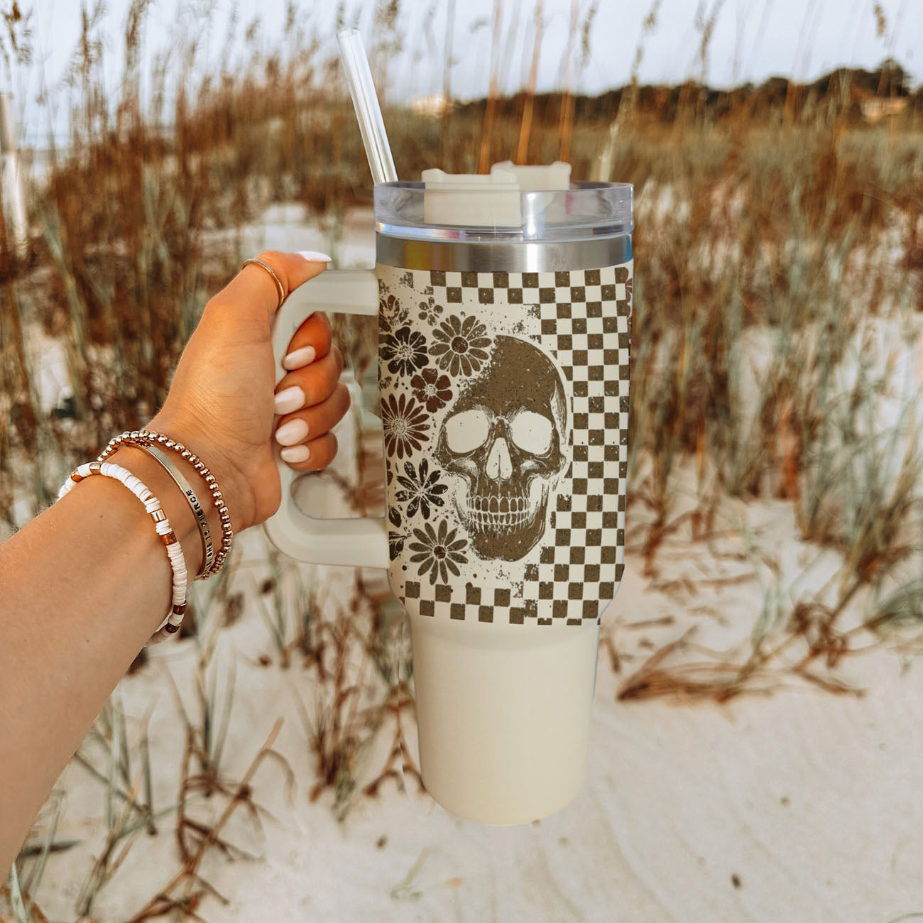 Retro Ghost + Skull 40oz