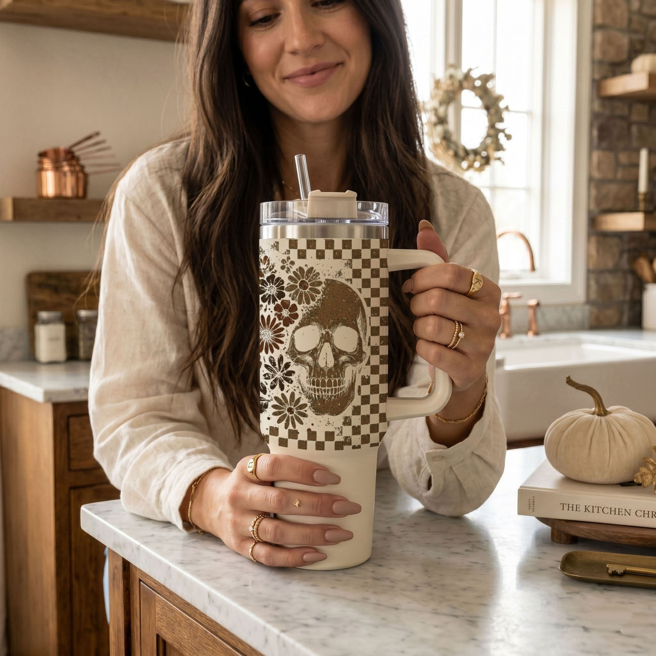 Retro Ghost + Skull 40oz