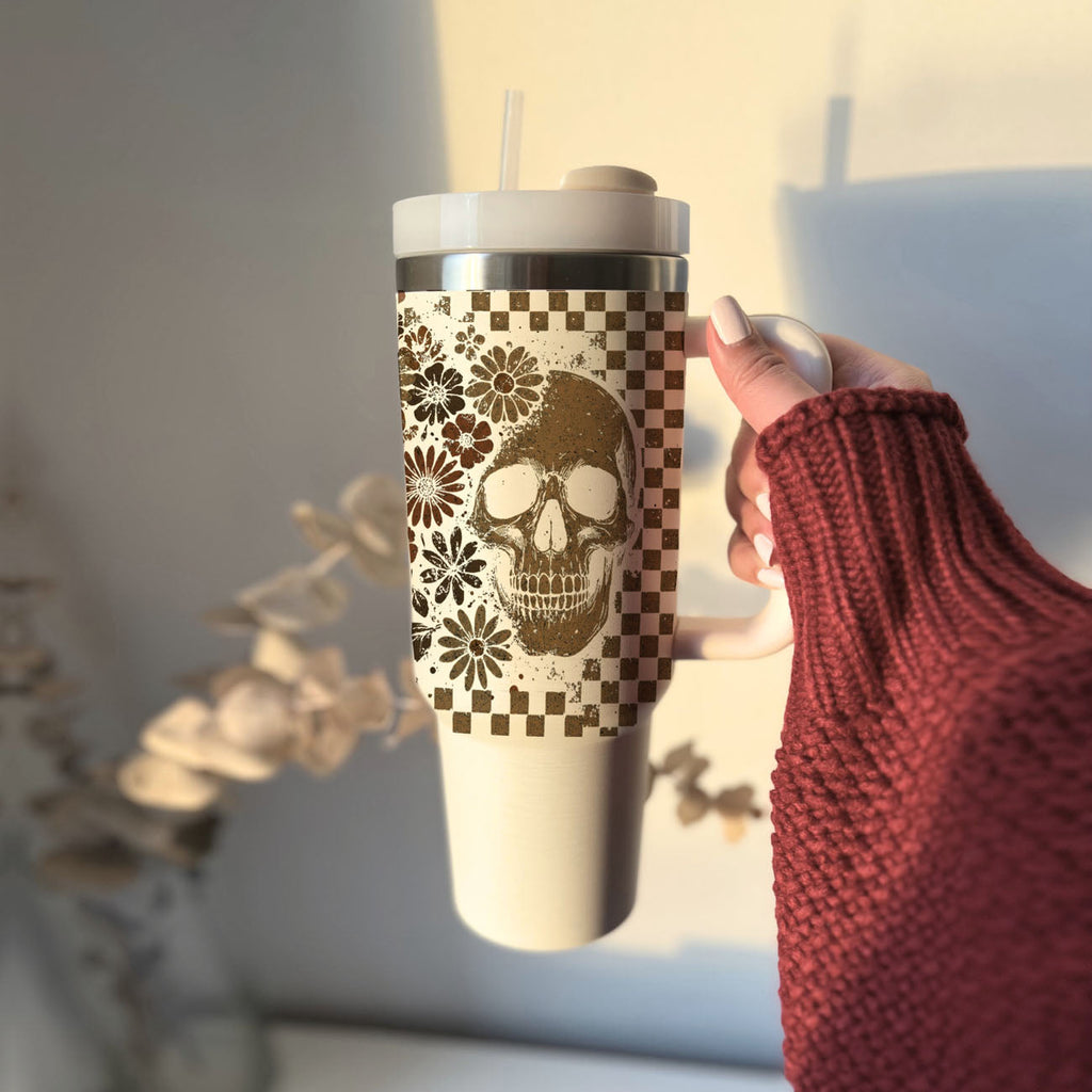 Retro Ghost + Skull 40oz