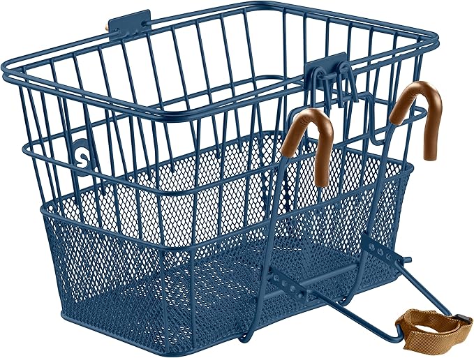 Retrospec Apollo Detachable Front Bike Basket Steel Half - Mesh with Integrated Detachable Hooks and Built - In Handle, Easy Assembly and Portability for Bicycles - PhishStones Products