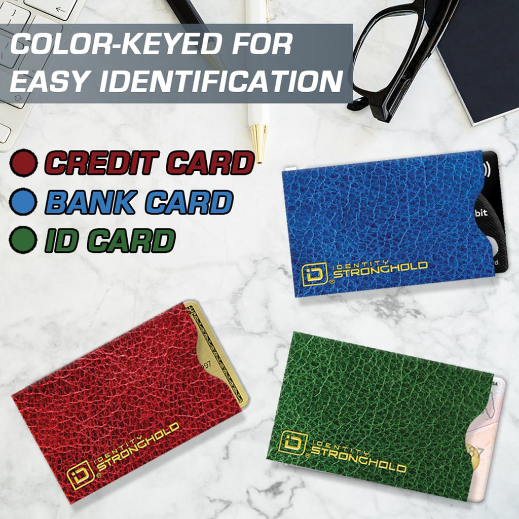 RFID Blocking Credit Card and Passport Sleeves - Leather Look 20 Pack - PhishStones Products