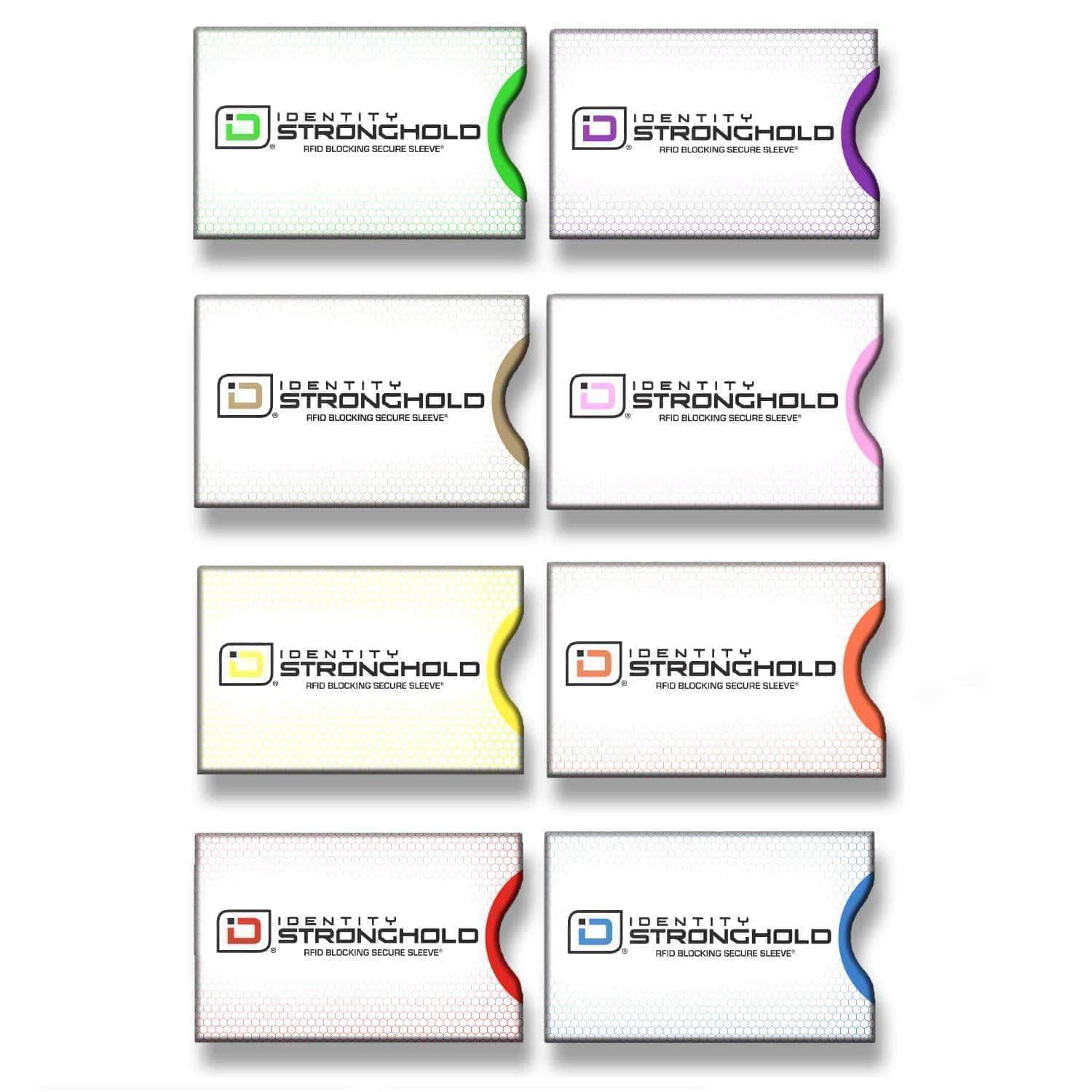 RFID Blocking Honeycomb Design Credit Card Sleeves - 8 Pack - PhishStones Products