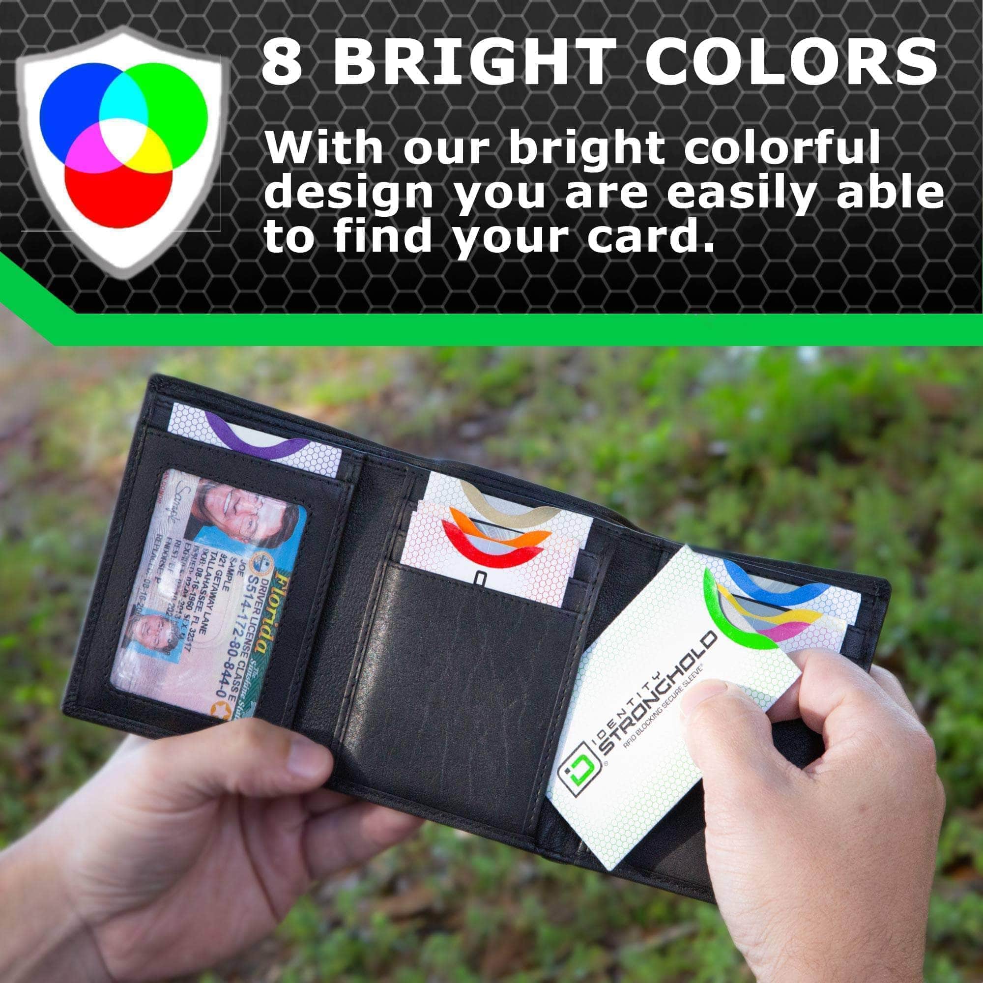 RFID Blocking Honeycomb Design Credit Card Sleeves - 8 Pack - PhishStones Products