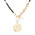 Rhinestone Evil Eye Heart Horseshoe Pendant Beaded Necklace