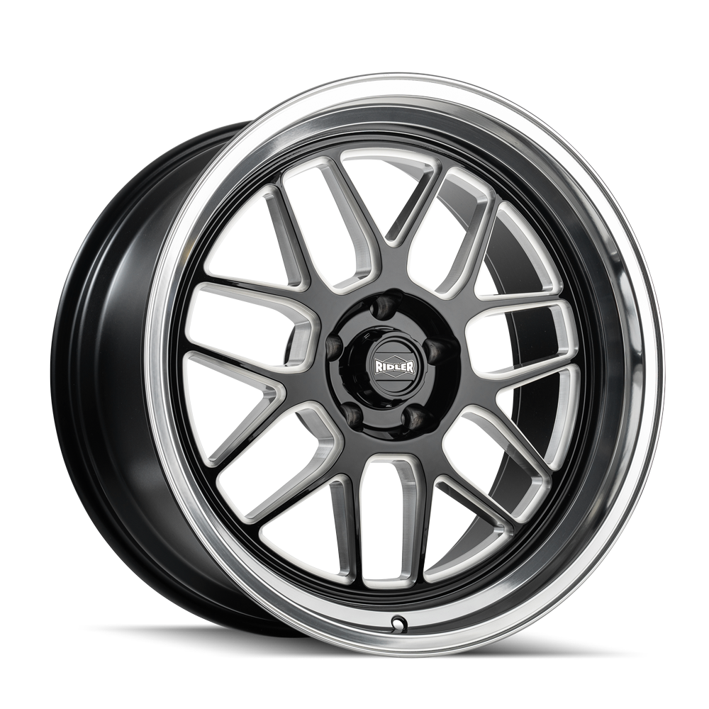 RIDLER 611 611 GLOSS BLACK MILLED WITH DIAMOND CUT LIP 20X10 5 - 120.65 0MM 83.82MM 611 - 2161GBMD - PhishStones Products