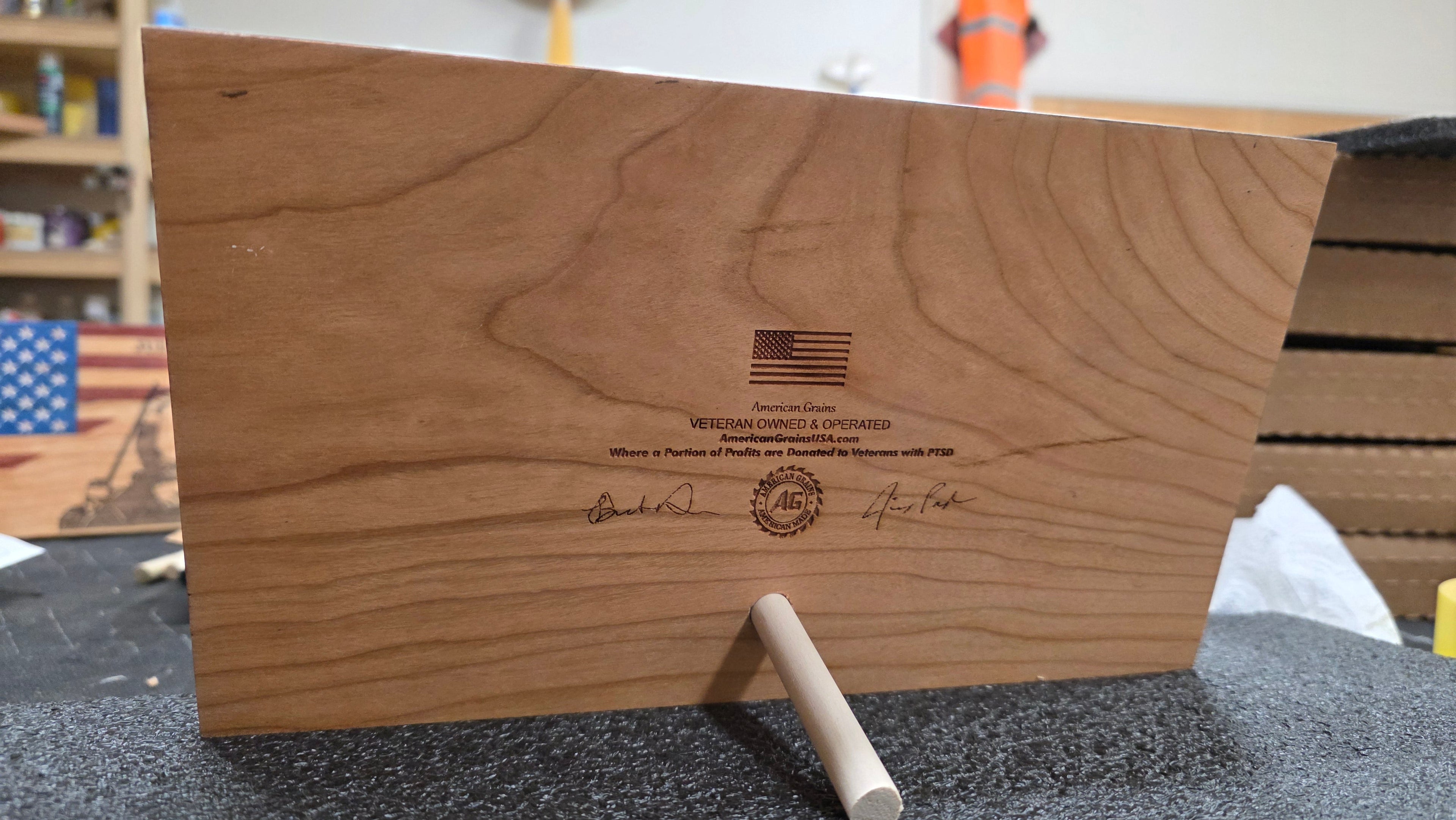 Space Force Handcrafted Wooden Desktop Flag – Made by U.S. Veterans
