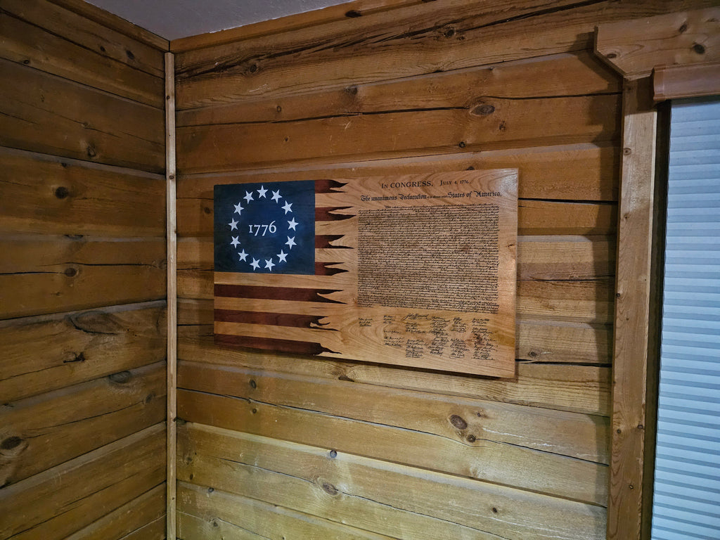 Declaration of Independence Handcrafted Patriotic Wall Flag – Made by U.S. Veterans