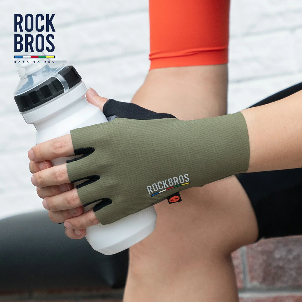 ROAD TO SKY Elastic Interface® Cycling Half Finger Gel Padded Gloves