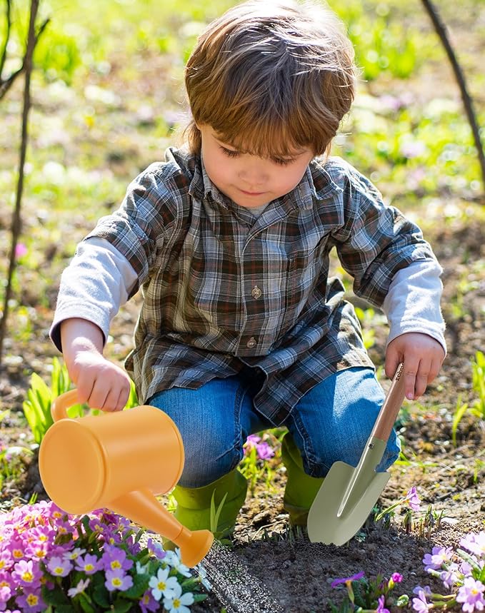 ROBUD Kid Gardening Set, Wooden Garden Tool for Kid, Garden Tool Kit with Tool Storage Bag, Apron, Gloves, Montessori Toys for Kids to be Closed to Nature, WRP25 - PhishStones Products