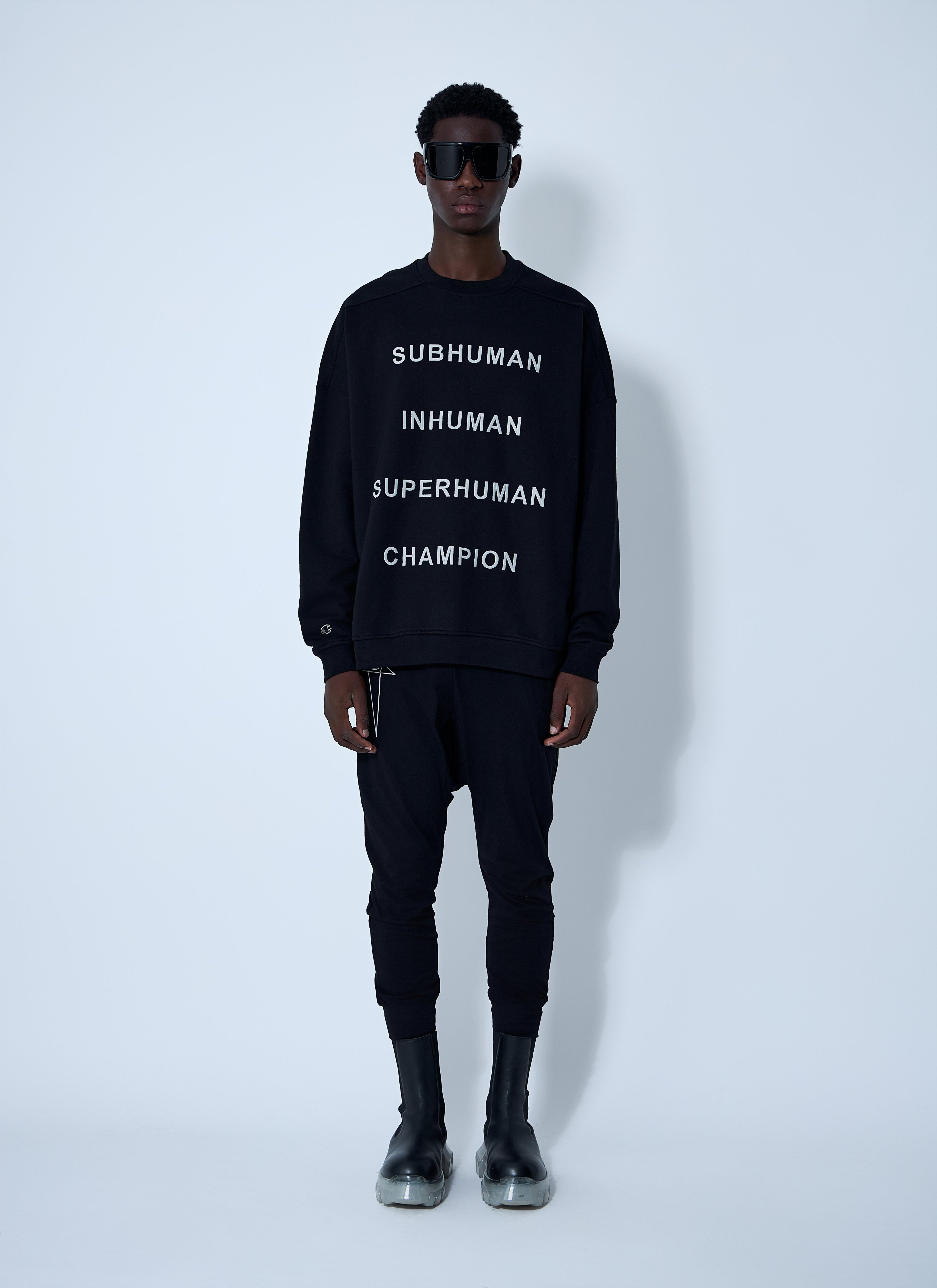 Rick Owens X Champion Men Text Print Sweatshirt