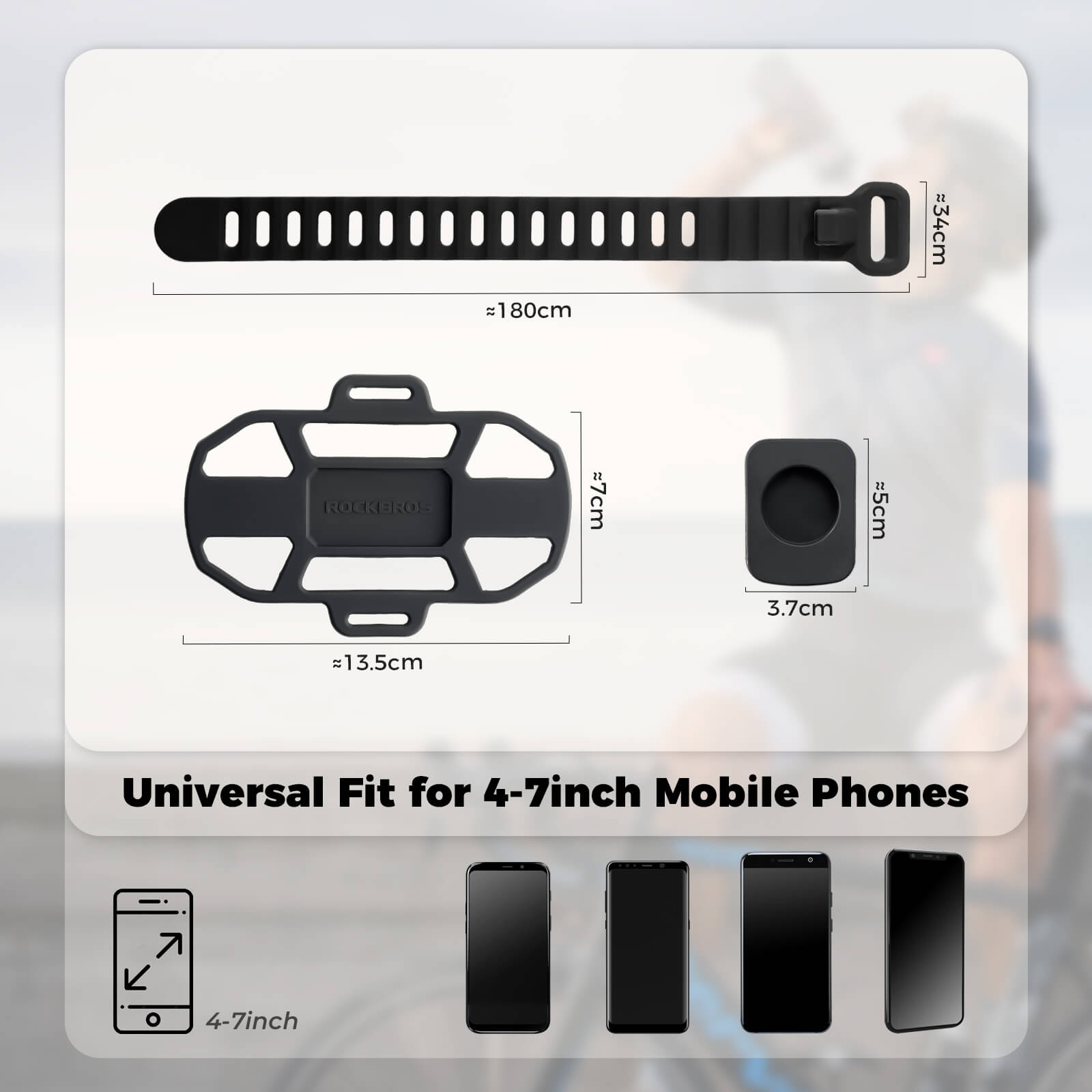 Bike Phone Mount Silicone Quick-Release