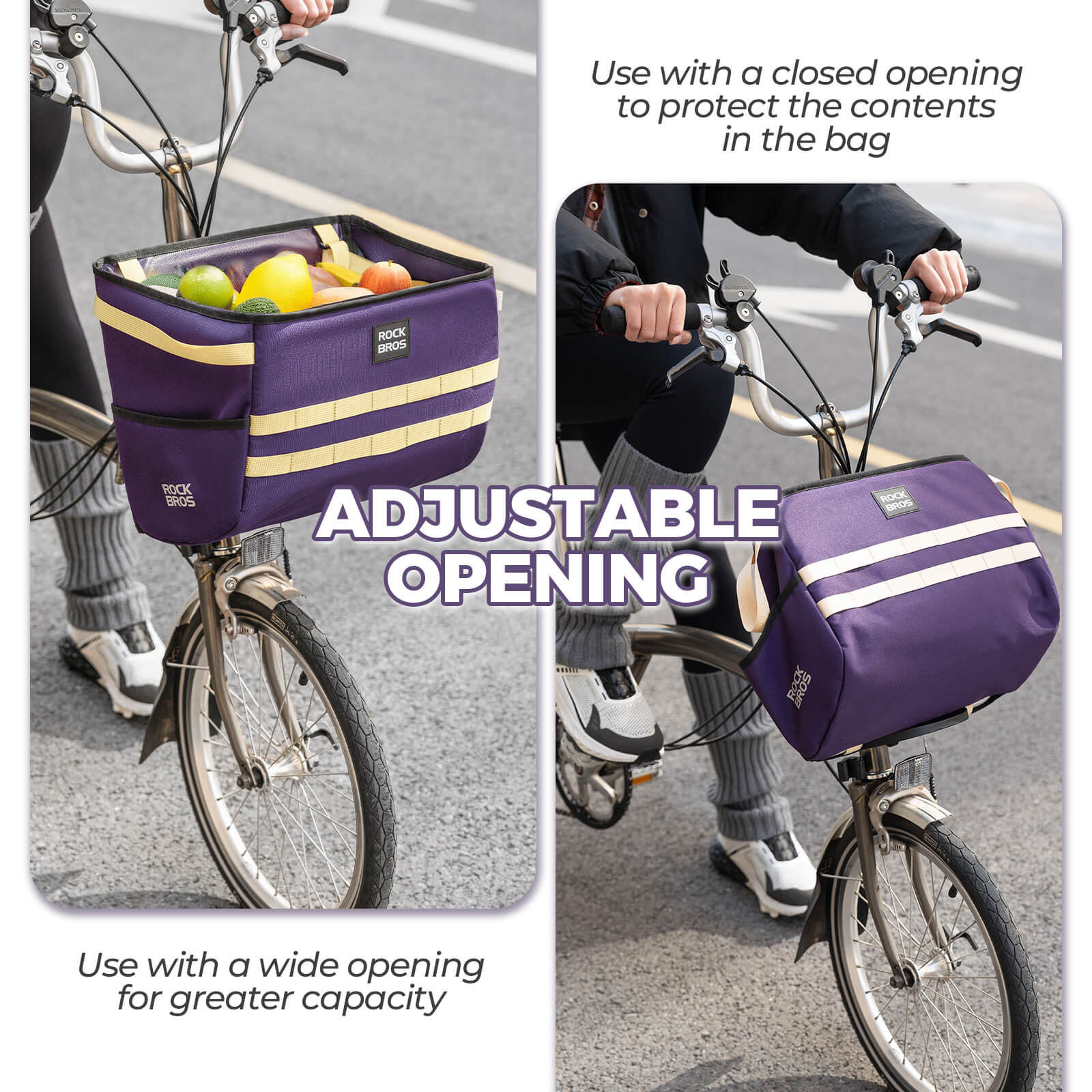 ROCKBROS Folding Bike Handlebar Bag Basket Bag - W016