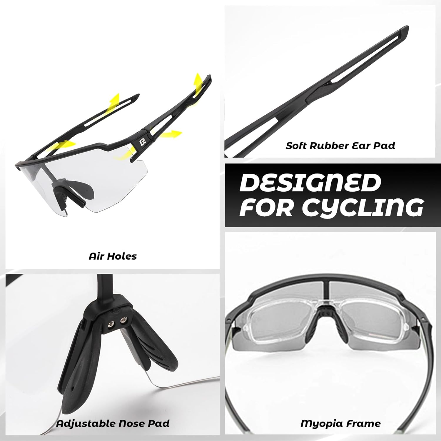 Half-Frame Photochromic Sports Sunglasses (UV400)