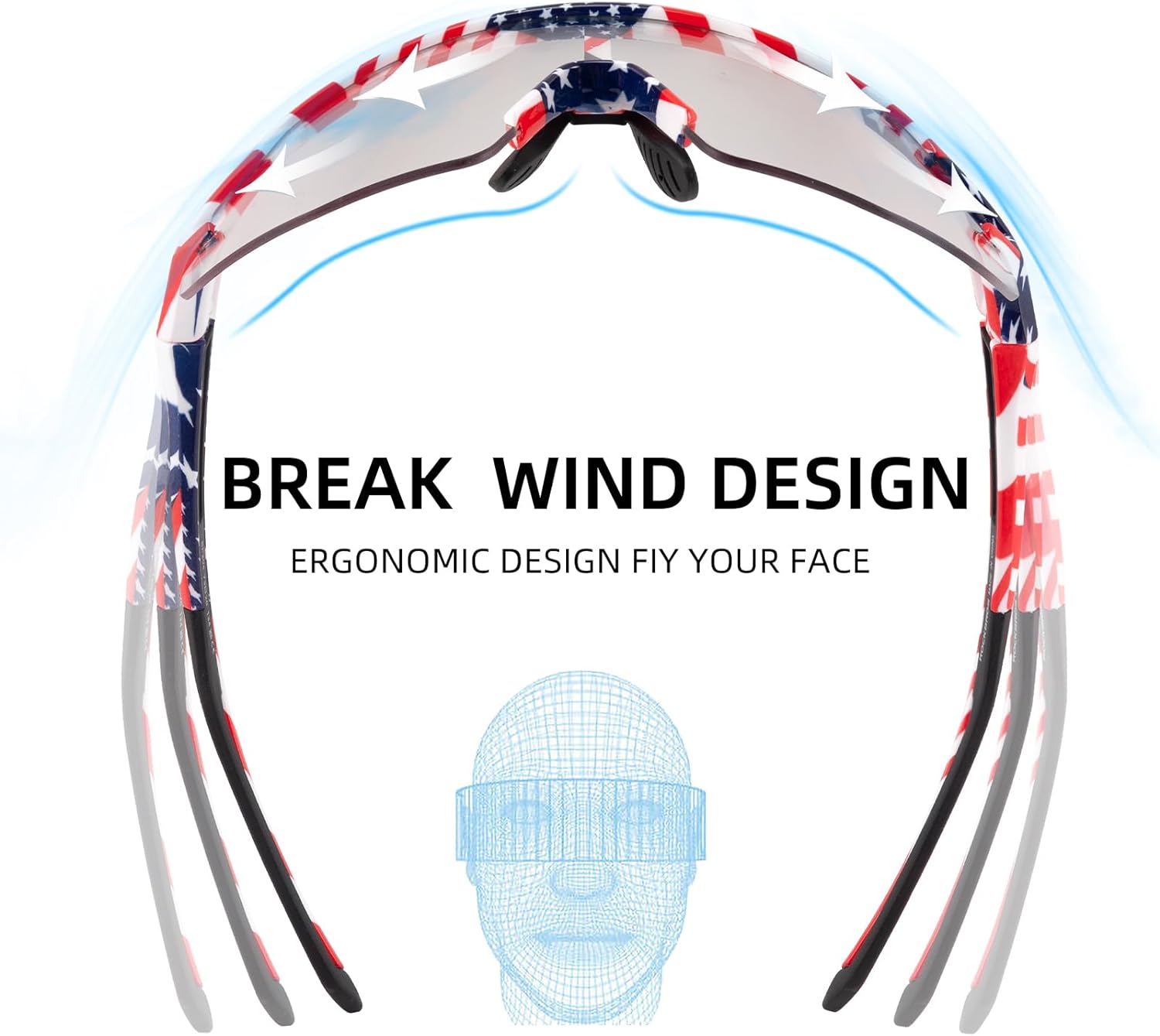 Half-Frame Photochromic Sports Sunglasses (UV400)