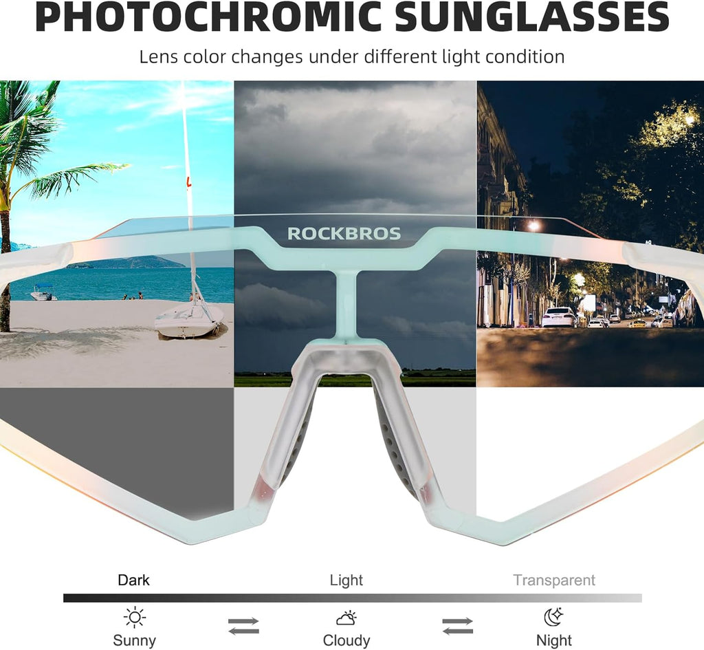 Half-Frame Photochromic Sports Sunglasses (UV400)