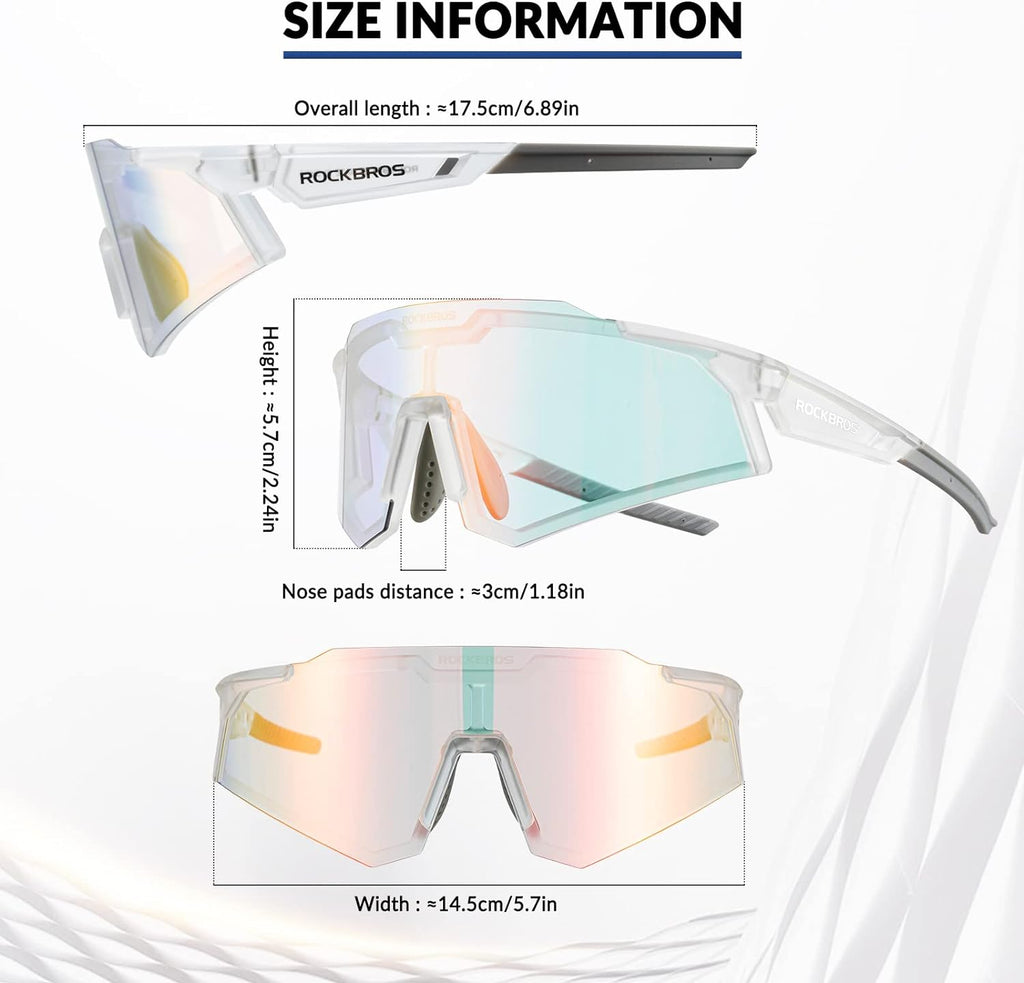 Half-Frame Photochromic Sports Sunglasses (UV400)