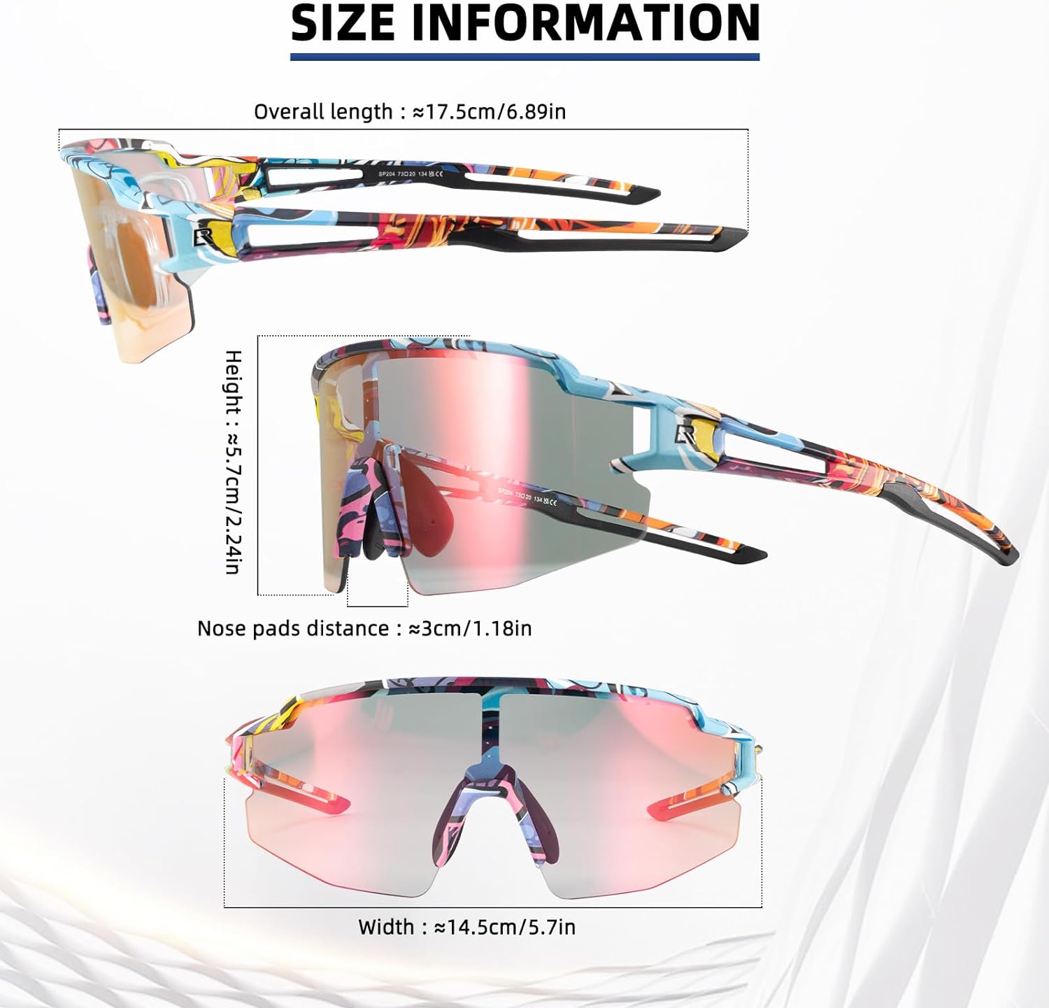 Half-Frame Photochromic Sports Sunglasses (UV400)