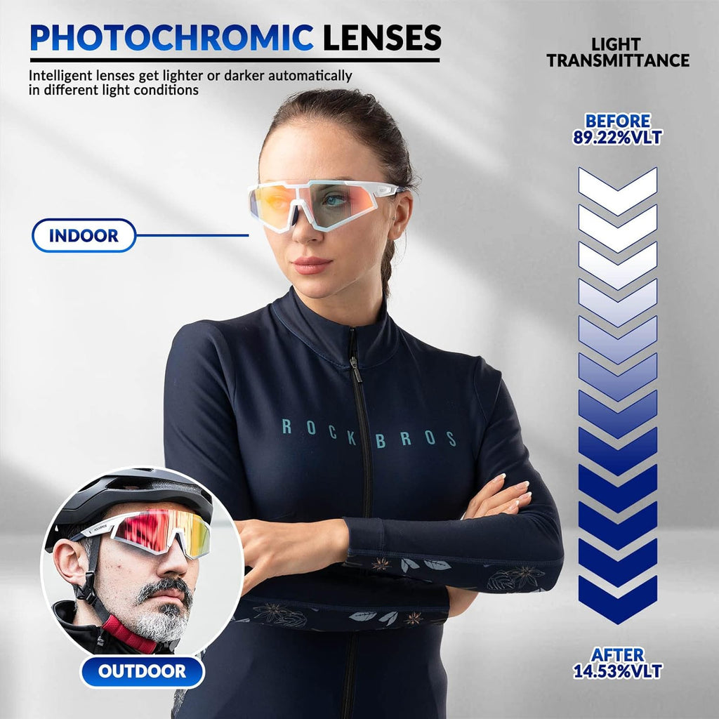 Half-Frame Photochromic Sports Sunglasses (UV400)