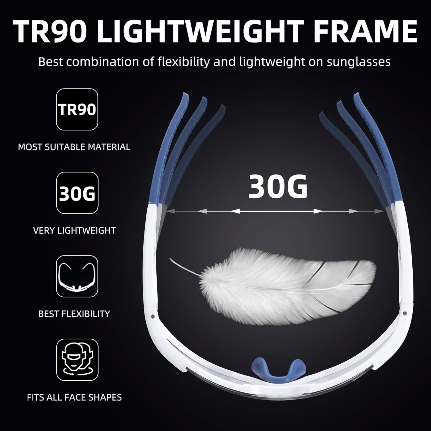 Half-Frame Photochromic Sports Sunglasses (UV400)