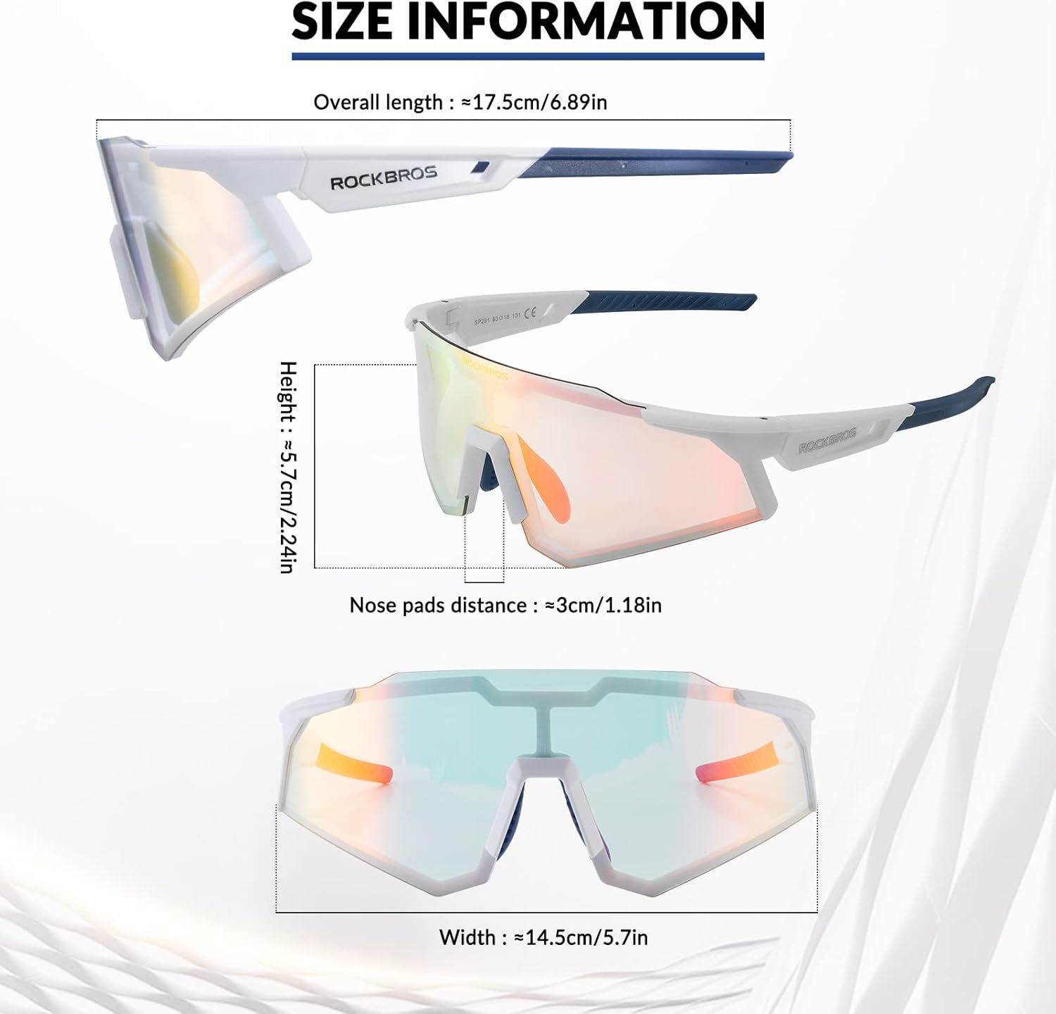 Half-Frame Photochromic Sports Sunglasses (UV400)