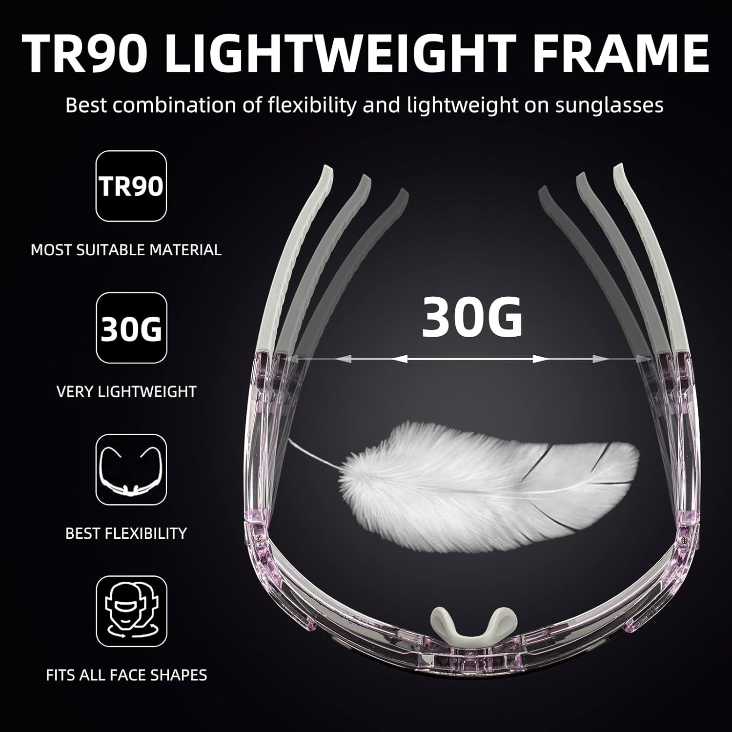 Half-Frame Photochromic Sports Sunglasses (UV400)