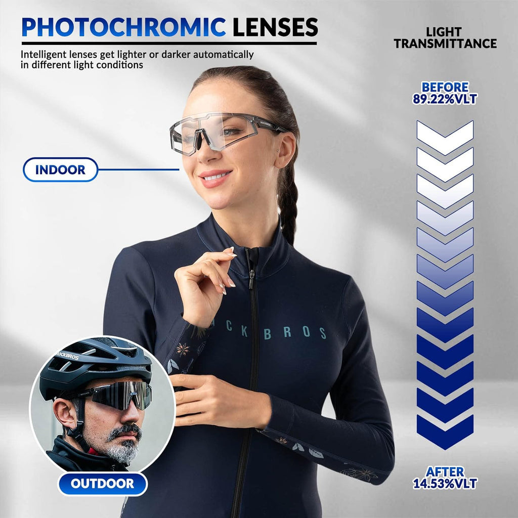 Half-Frame Photochromic Sports Sunglasses (UV400)