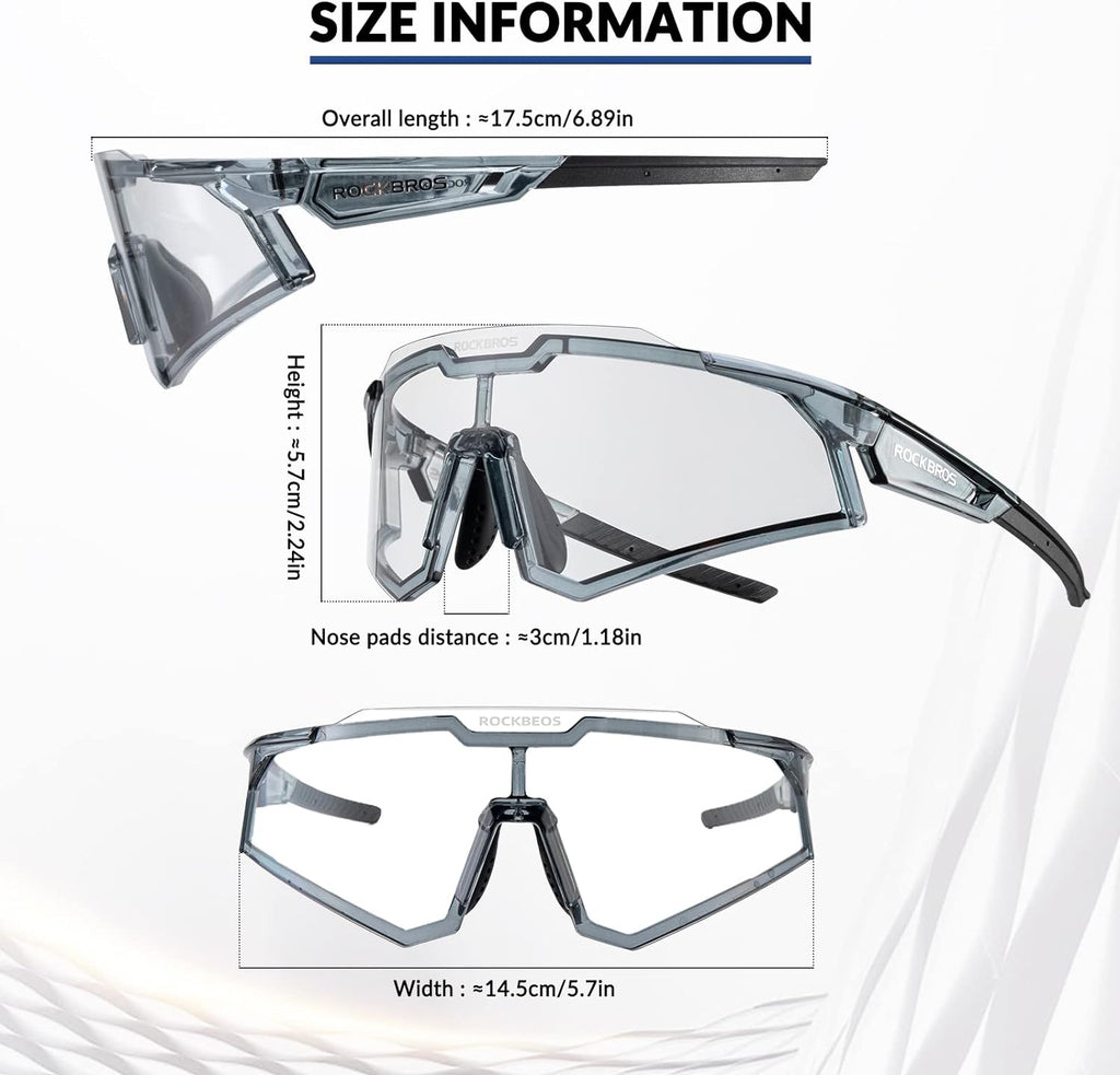 Half-Frame Photochromic Sports Sunglasses (UV400)