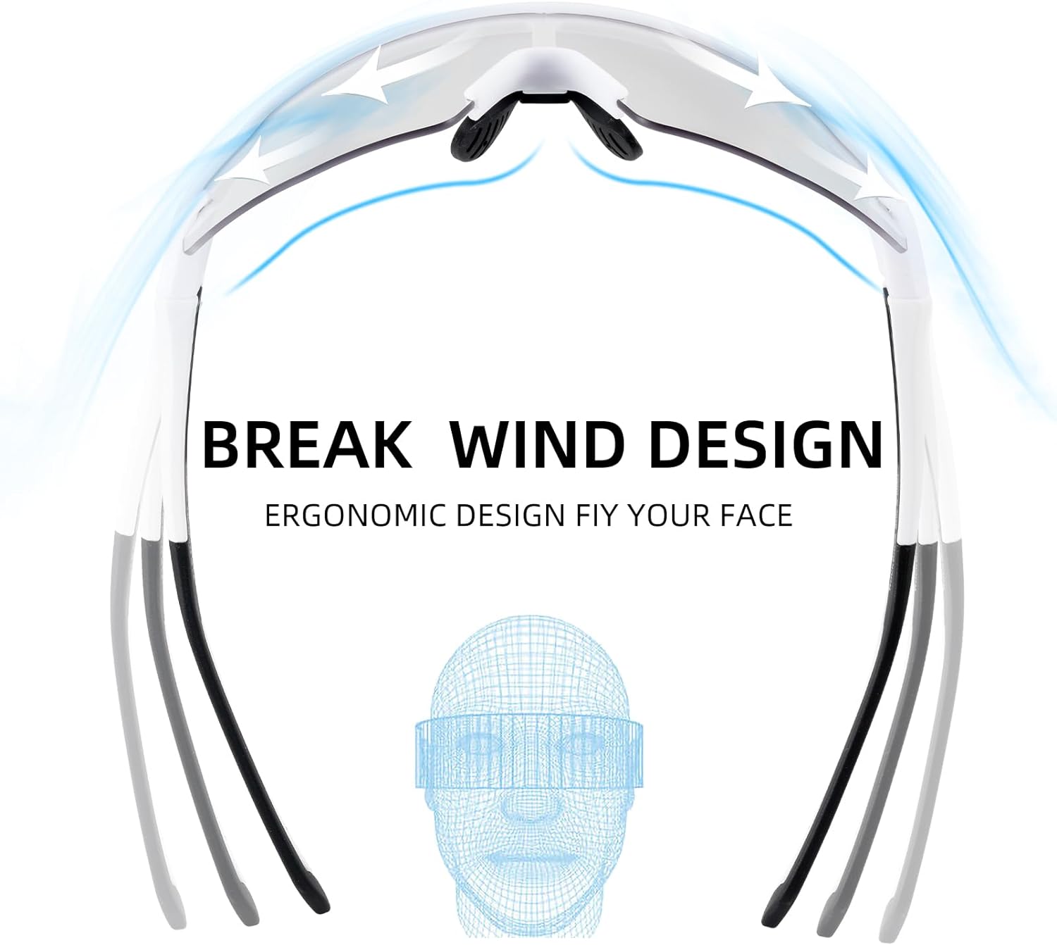 Half-Frame Photochromic Sports Sunglasses (UV400)