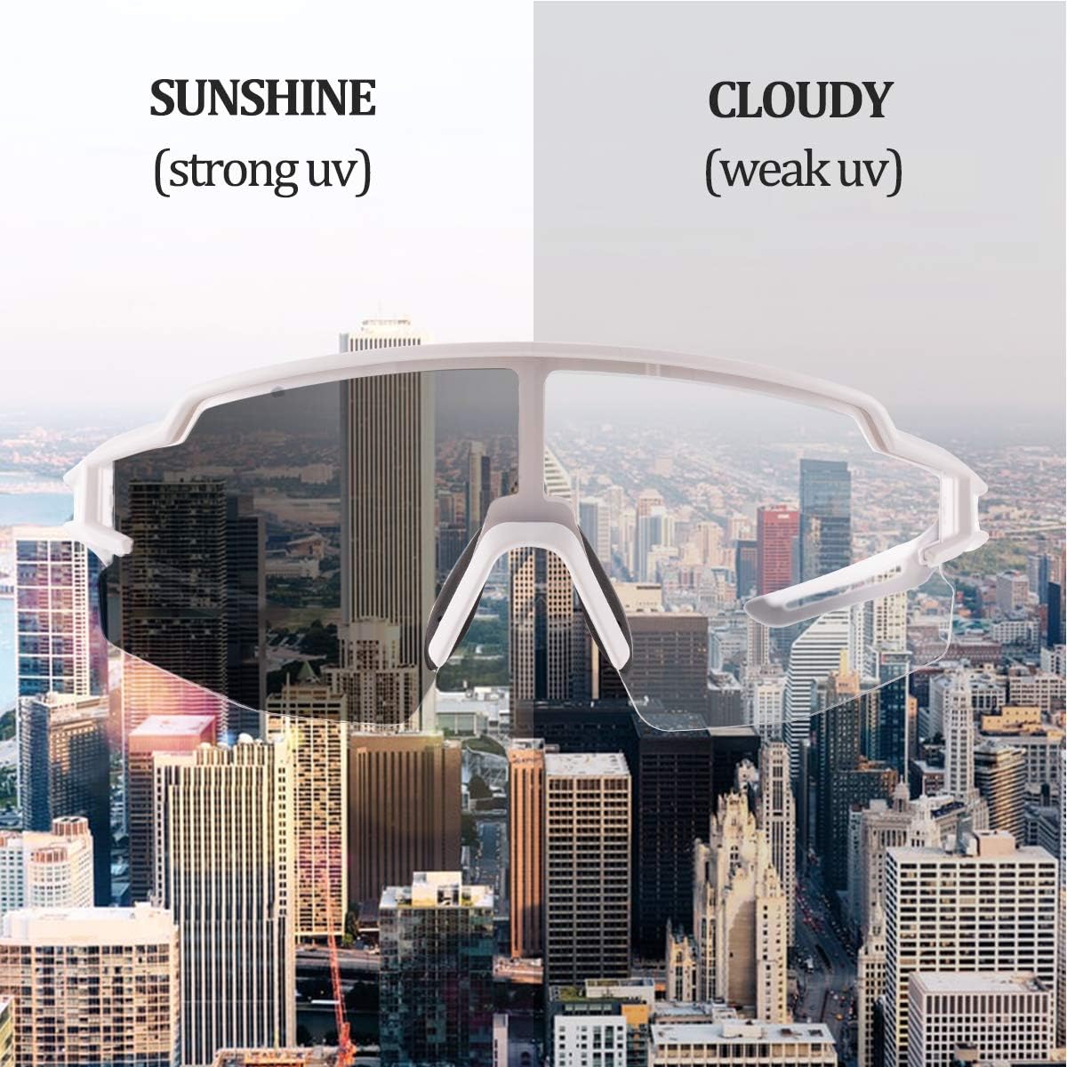 Half-Frame Photochromic Sports Sunglasses (UV400)