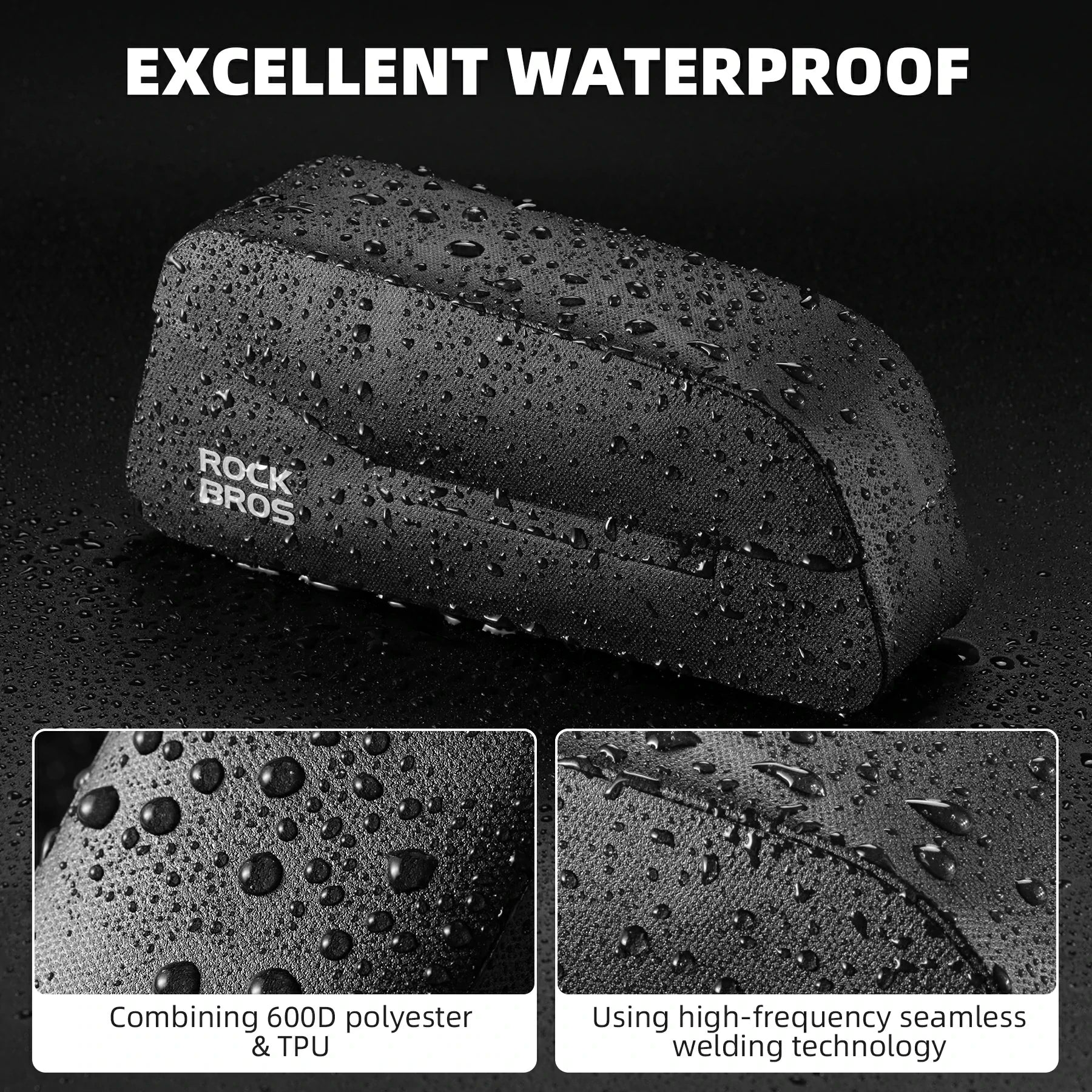 ROCKBROS Magnetic 100% Waterproof Bike Top Tube Frame Bag 0.6L/0.9L