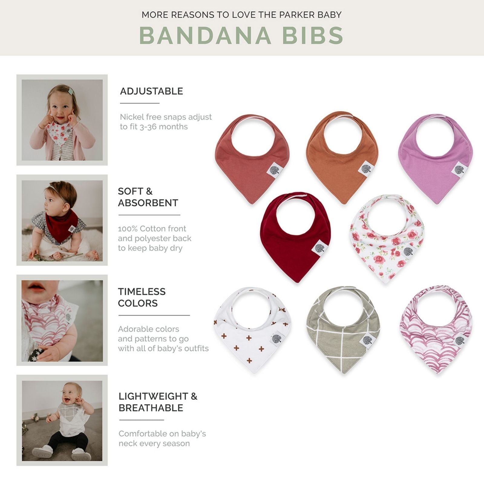 Rose Bandana Bib Set (8 pack) - PhishStones Products