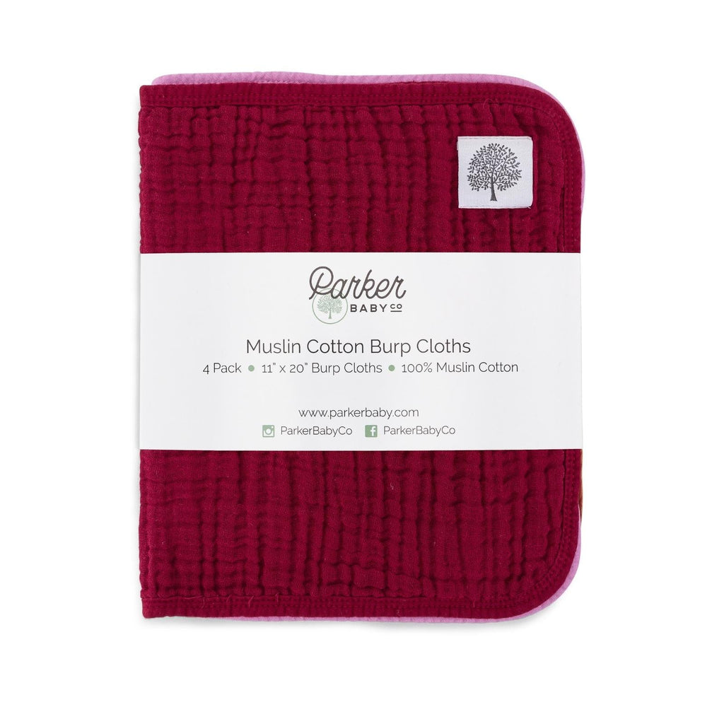 Rose Set - Muslin Burp Cloths (4 Pack) - PhishStones Products