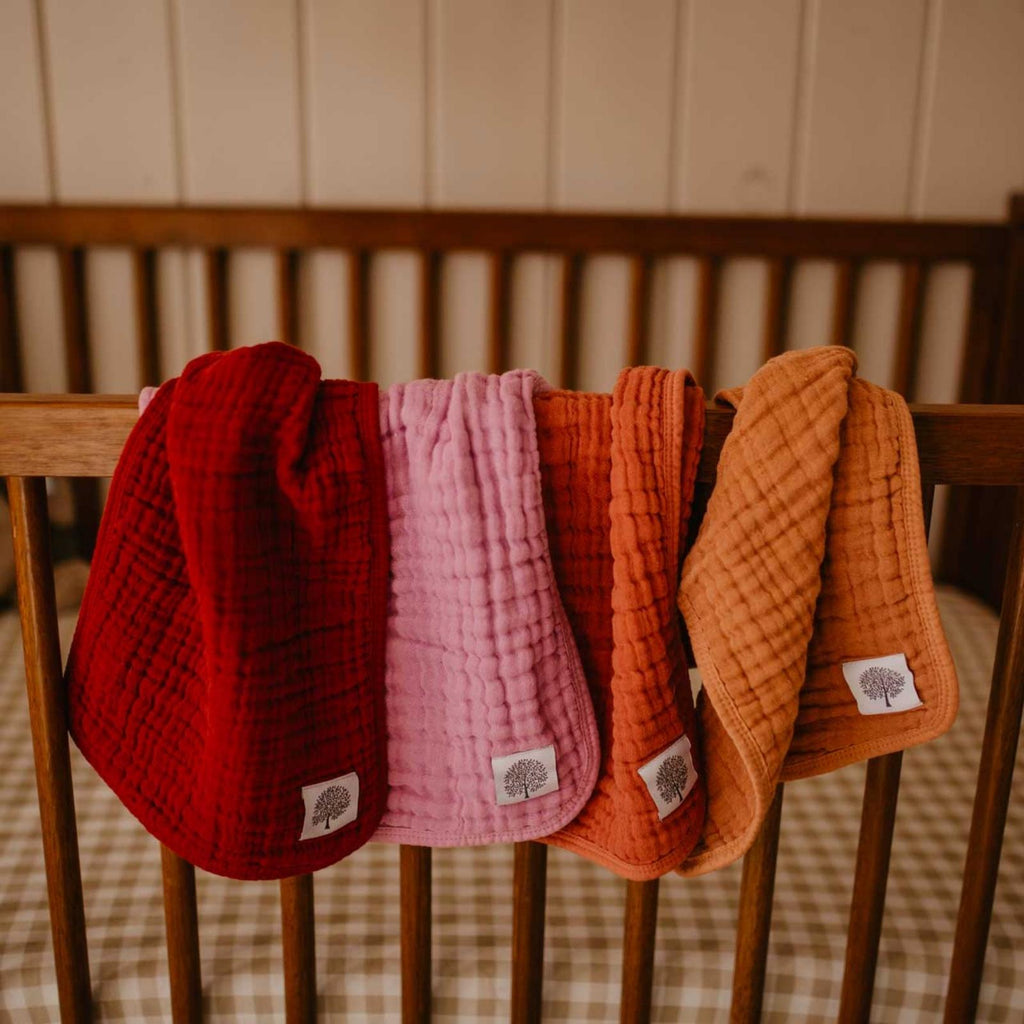 Rose Set - Muslin Burp Cloths (4 Pack) - PhishStones Products